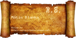 Mátis Blanka névjegykártya