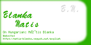 blanka matis business card